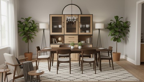 Buffet en chêne et valchromat